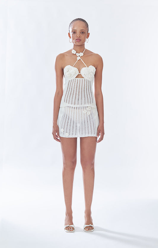 Ms. Heart Floral Crochet Bustier