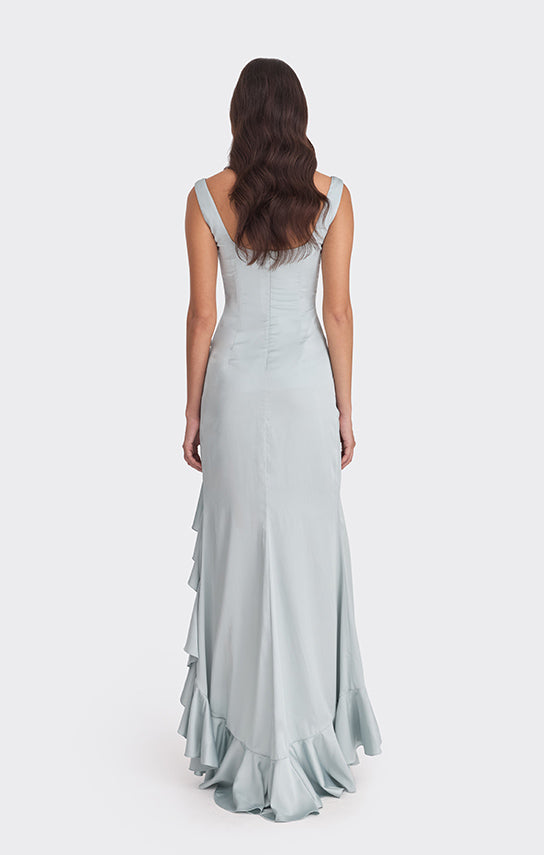Ruffle Slit Maxi Dress