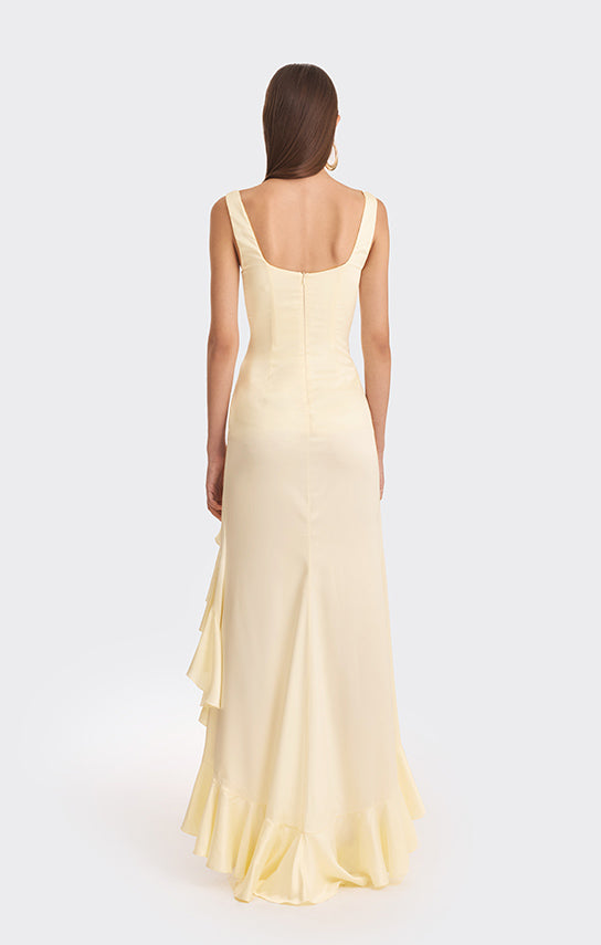 Ruffle Slit Maxi Dress