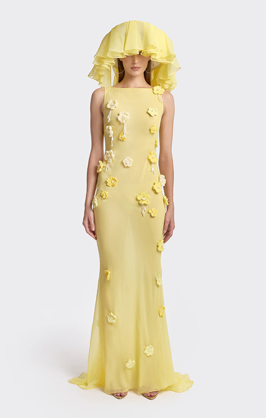 Sheer Boat-Neck Floral Crochet Maxi Dress – ONARIN