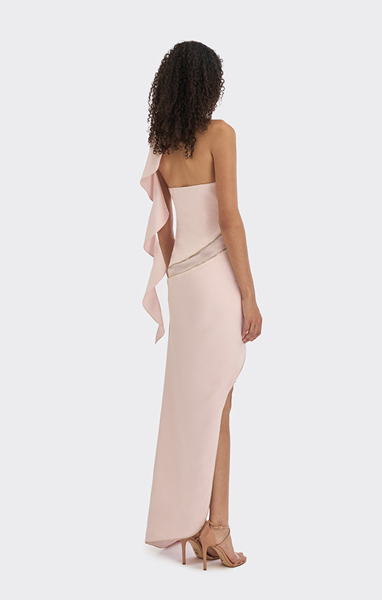 Spiral Asymmetric Zip Maxi Dress
