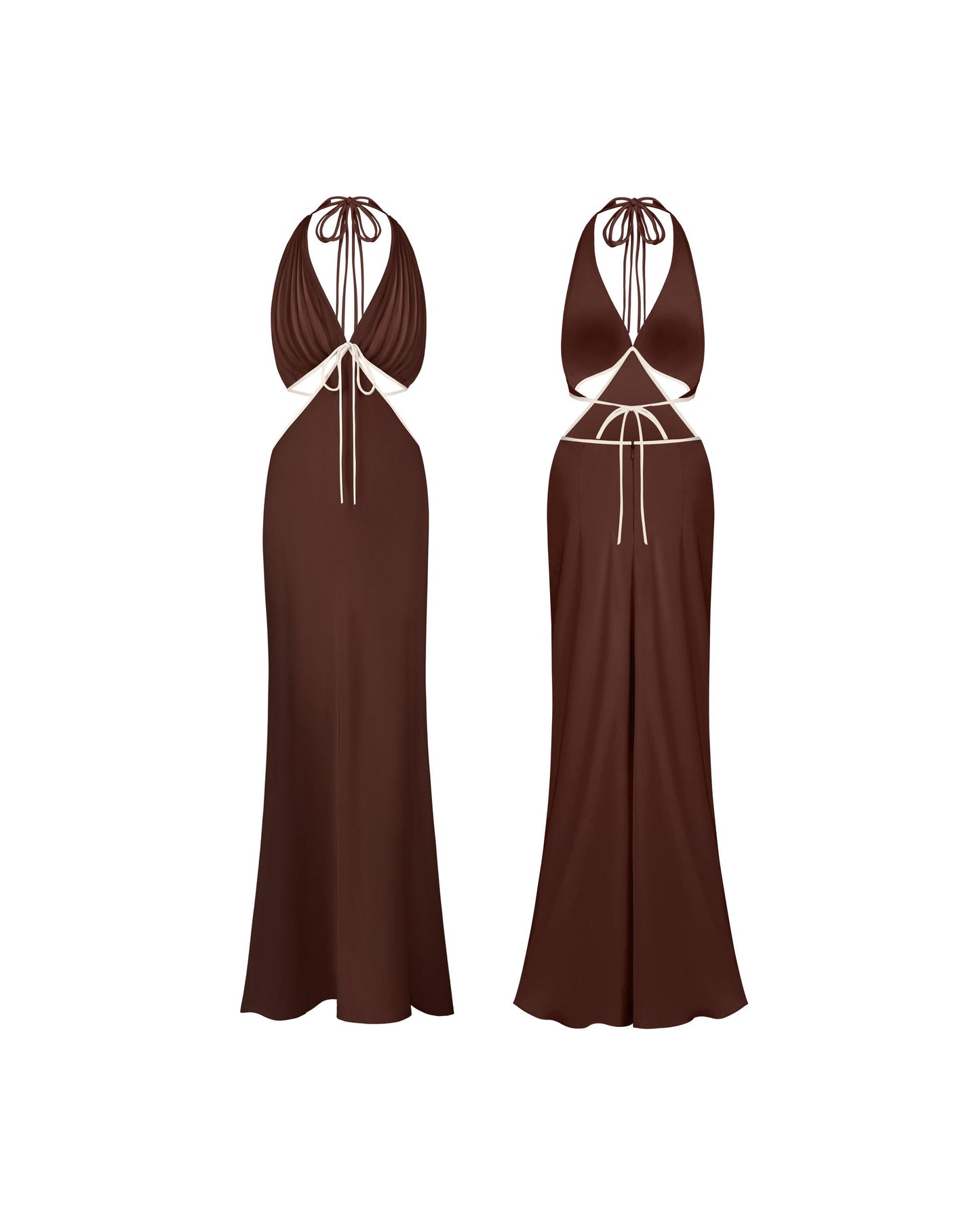 Ms. Pleat Cut-Out Dress (Two-Tone)