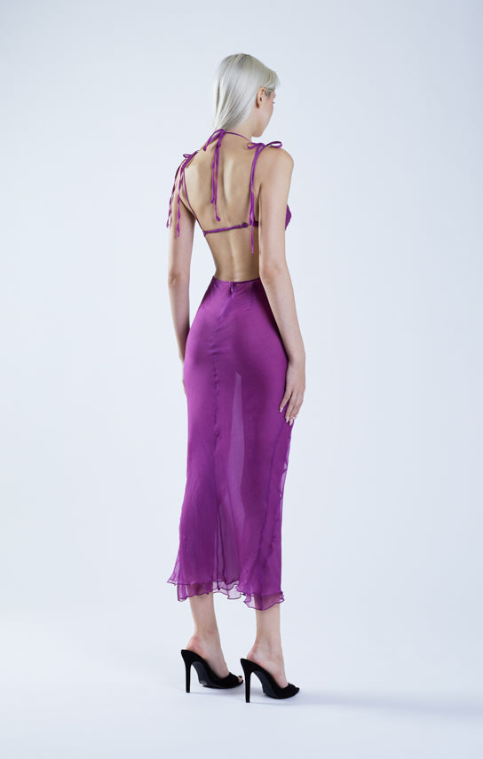 Classic Cut-Out Sheer Maxi Dress