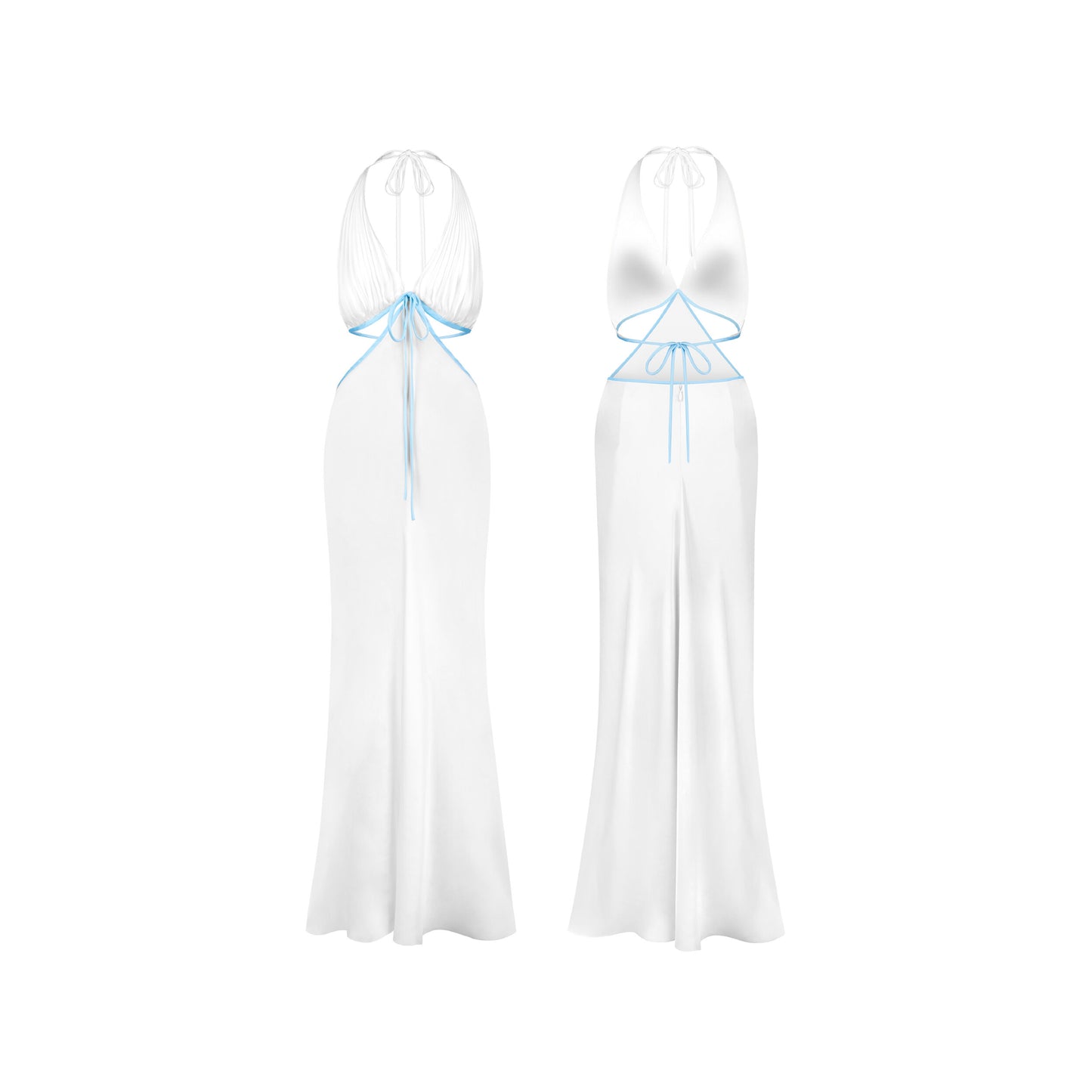 Ms. Pleat Cut-Out Dress (Two-Tone)