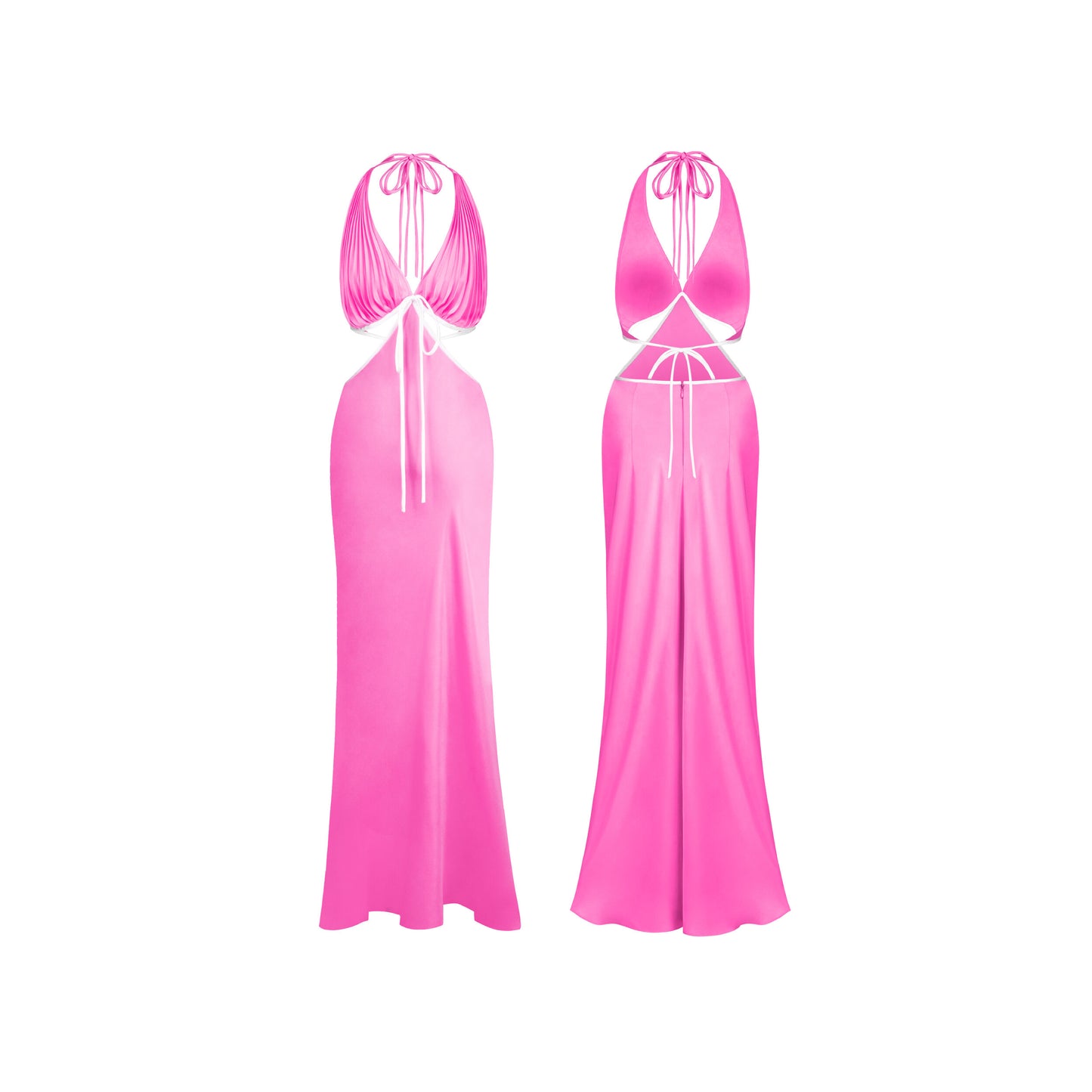 Ms. Pleat Cut-Out Dress (Two-Tone)