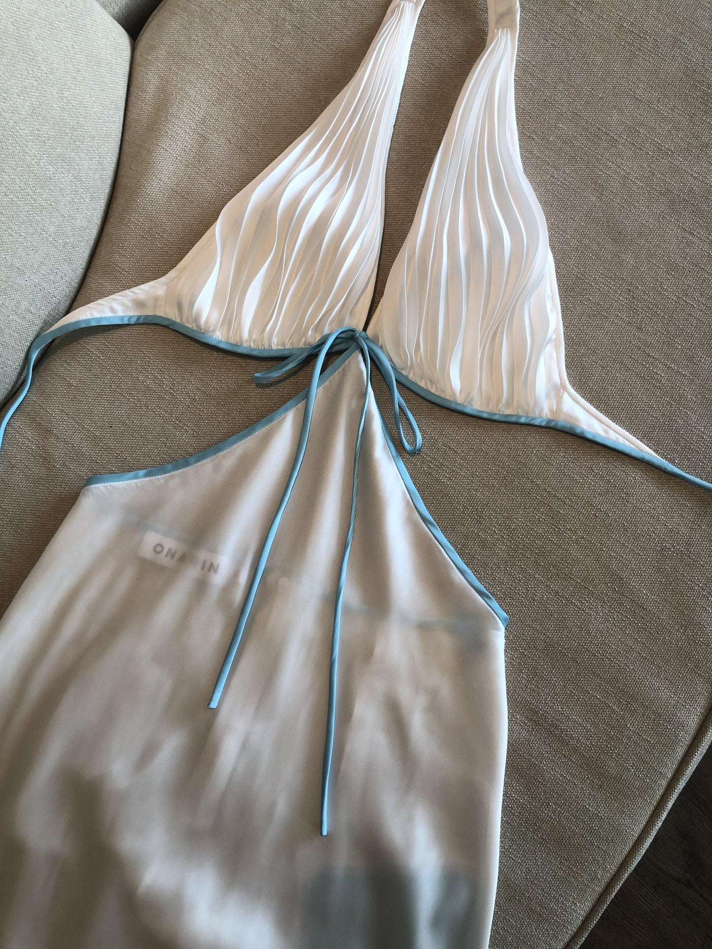 Ms. Pleat Cut-Out Dress (Two-Tone)