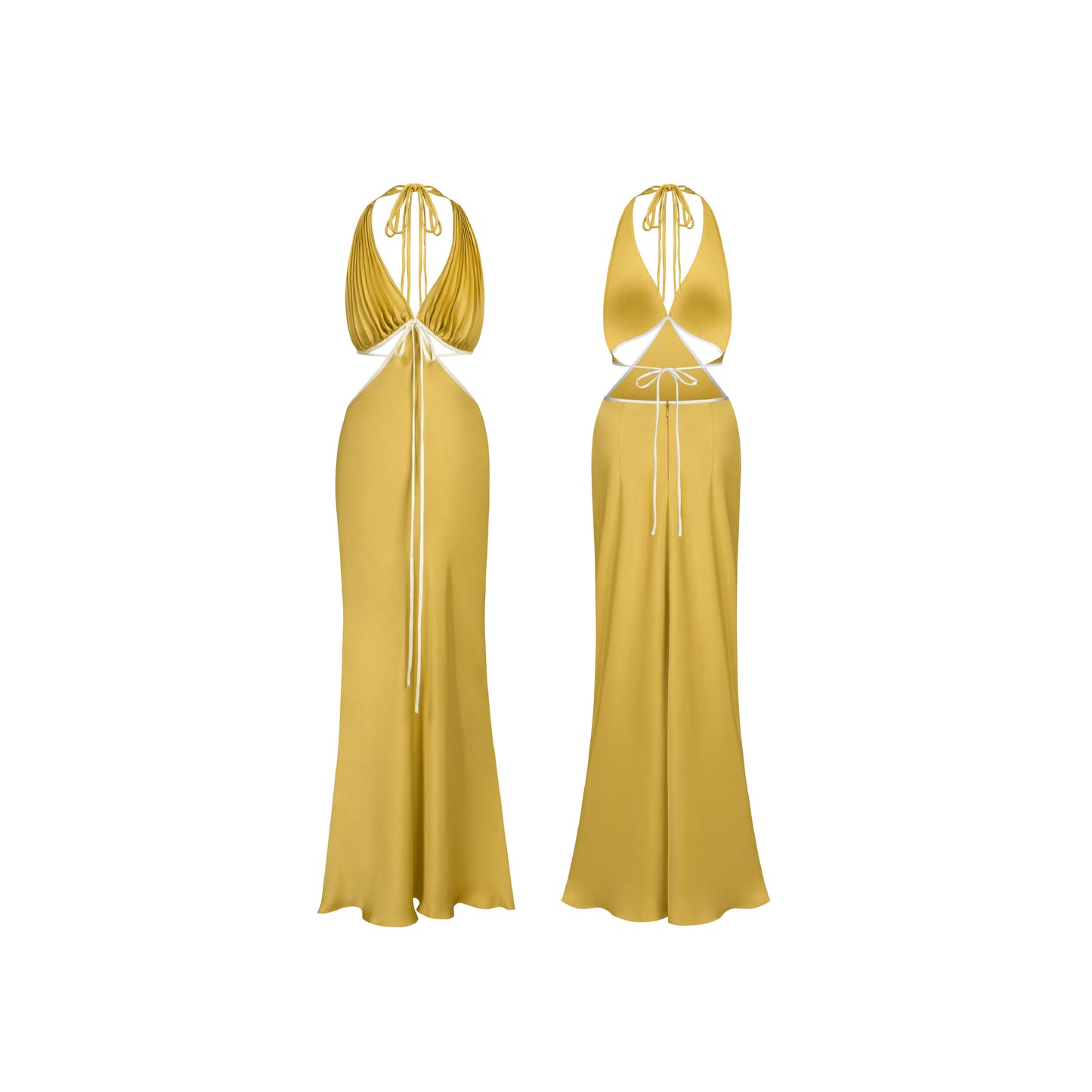 Ms. Pleat Cut-Out Dress (Two-Tone)