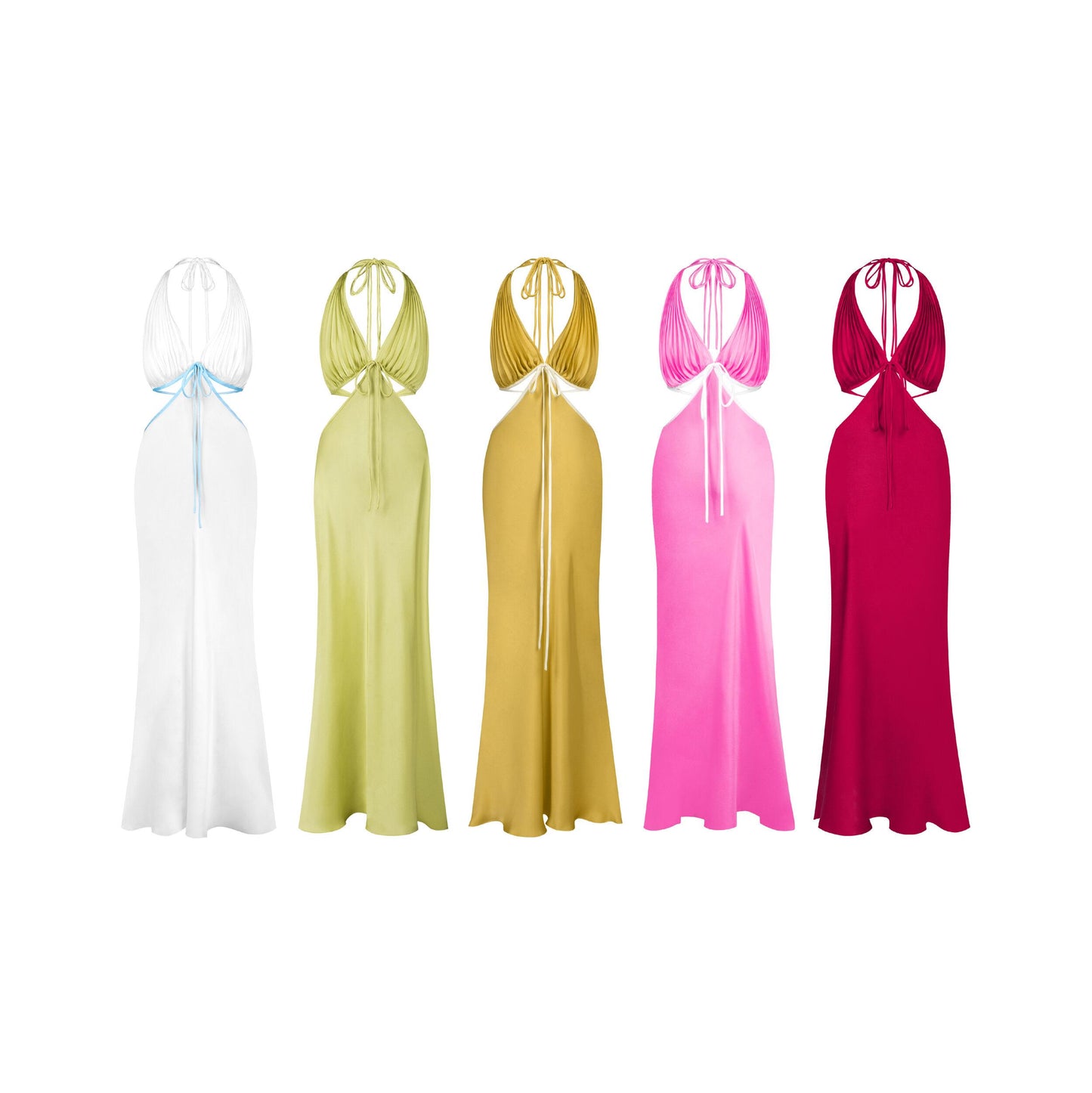 Ms. Pleat Cut-Out Dress (Two-Tone)
