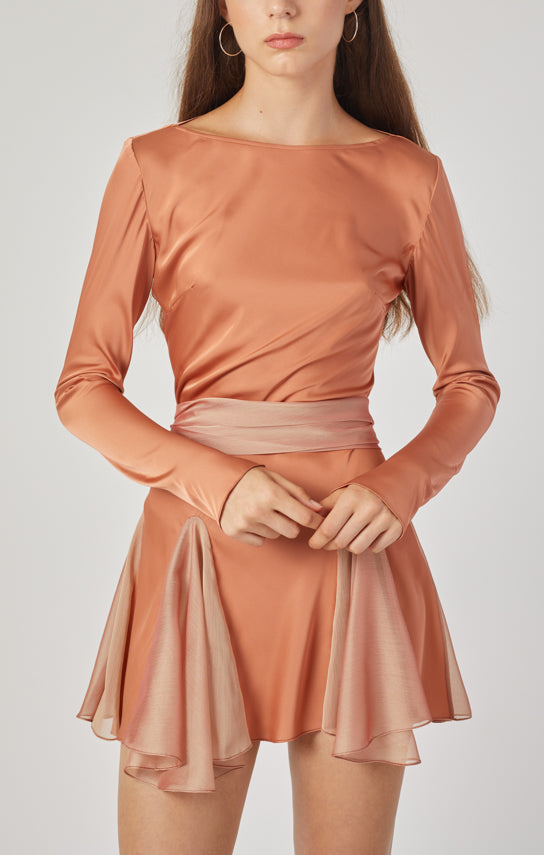 Ms. Godet Mini Long Sleeve Dress