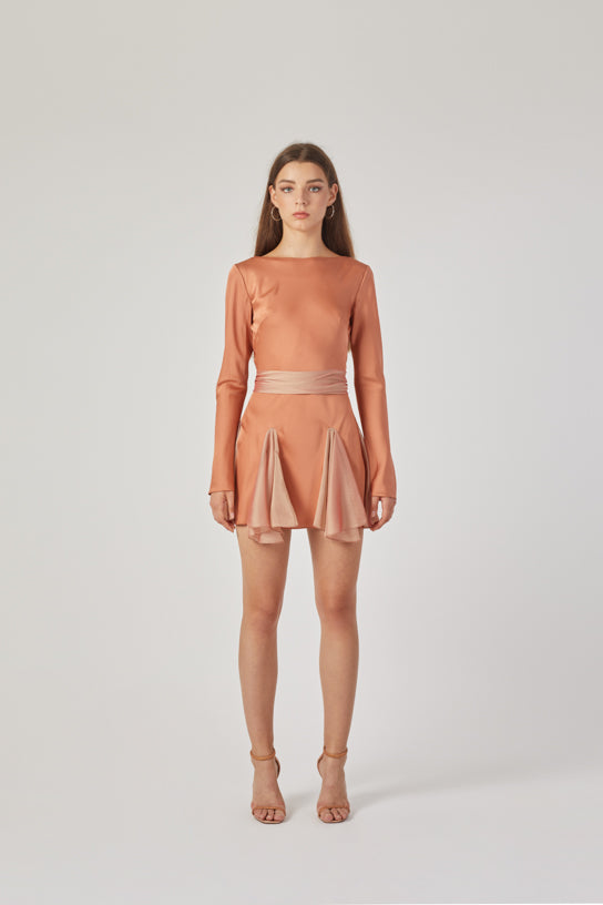 Ms. Godet Mini Long Sleeve Dress