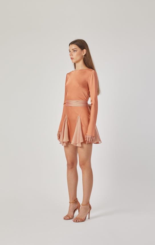 Ms. Godet Mini Long Sleeve Dress