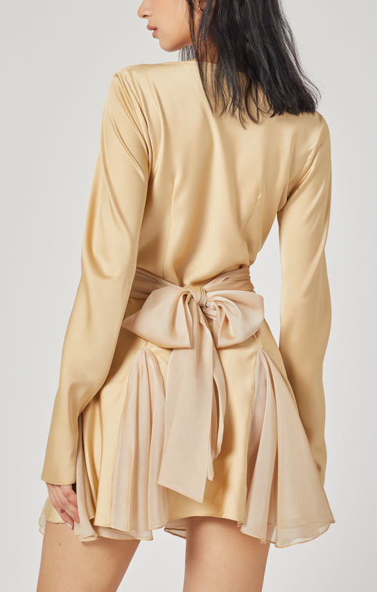 Ms. Godet Mini Long Sleeve Dress
