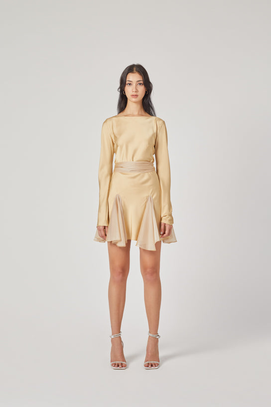 Ms. Godet Mini Long Sleeve Dress