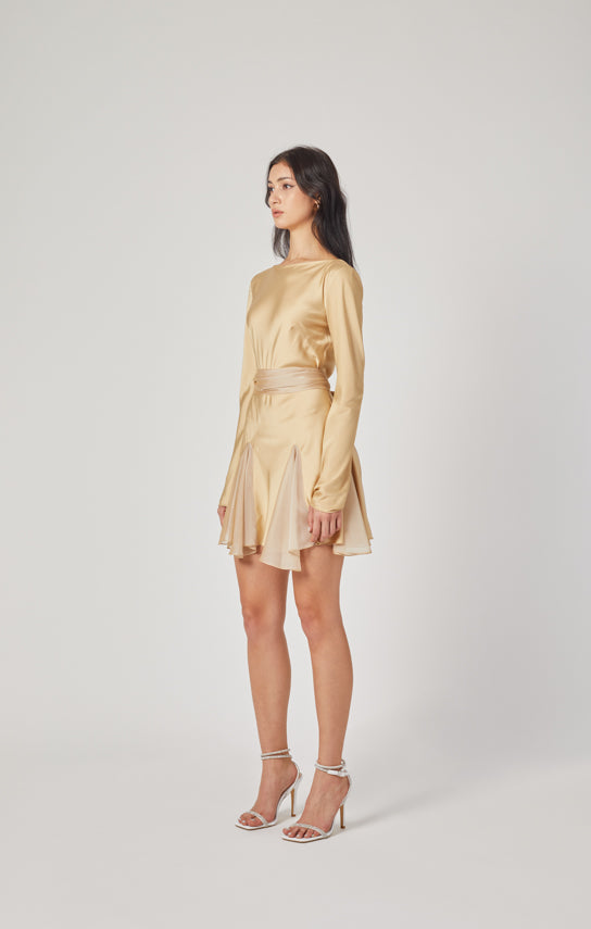 Ms. Godet Mini Long Sleeve Dress