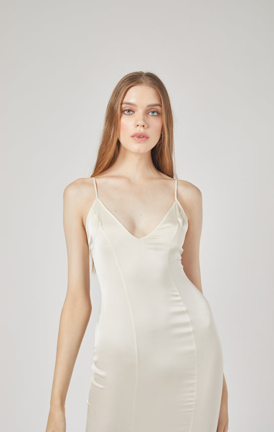 Ms. Godet Maxi Slip Dress