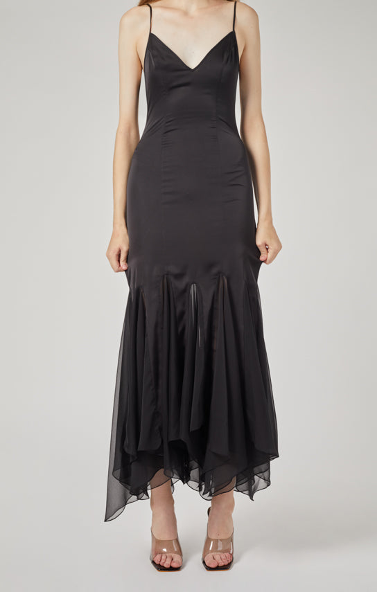 Ms. Godet Maxi Slip Dress