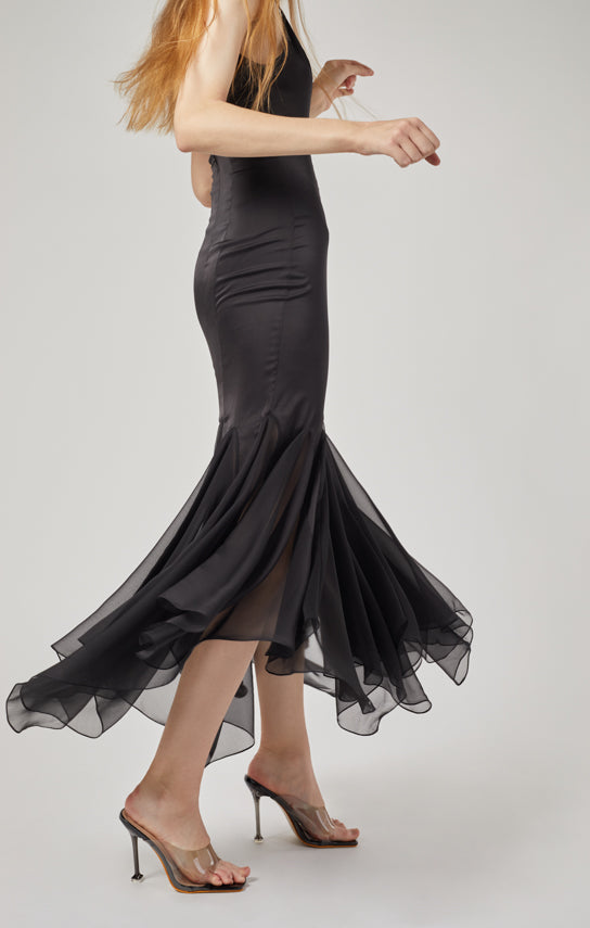 Ms. Godet Maxi Slip Dress