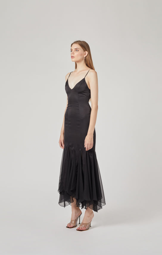 Ms. Godet Maxi Slip Dress