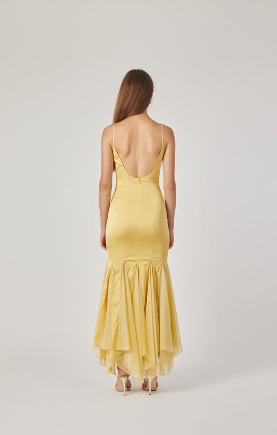 Ms. Godet Maxi Slip Dress