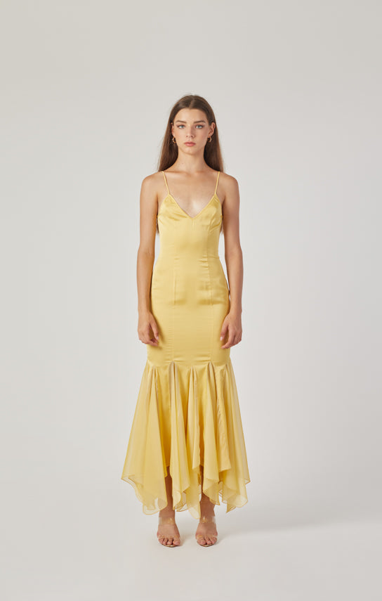 Ms. Godet Maxi Slip Dress