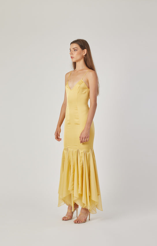 Ms. Godet Maxi Slip Dress