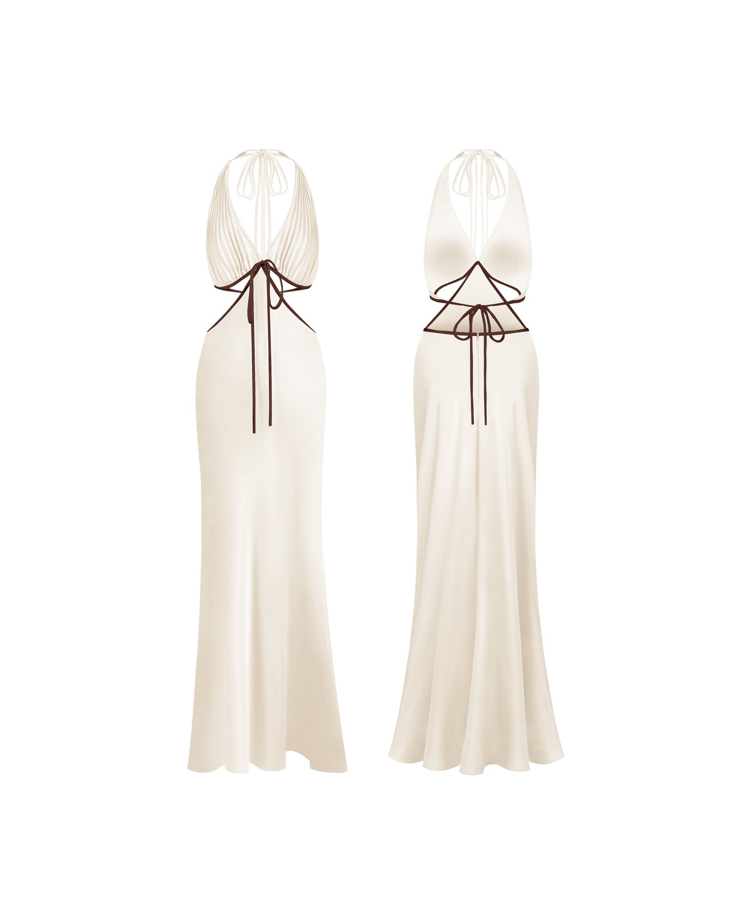 Ms. Pleat Cut-Out Dress (Two-Tone)