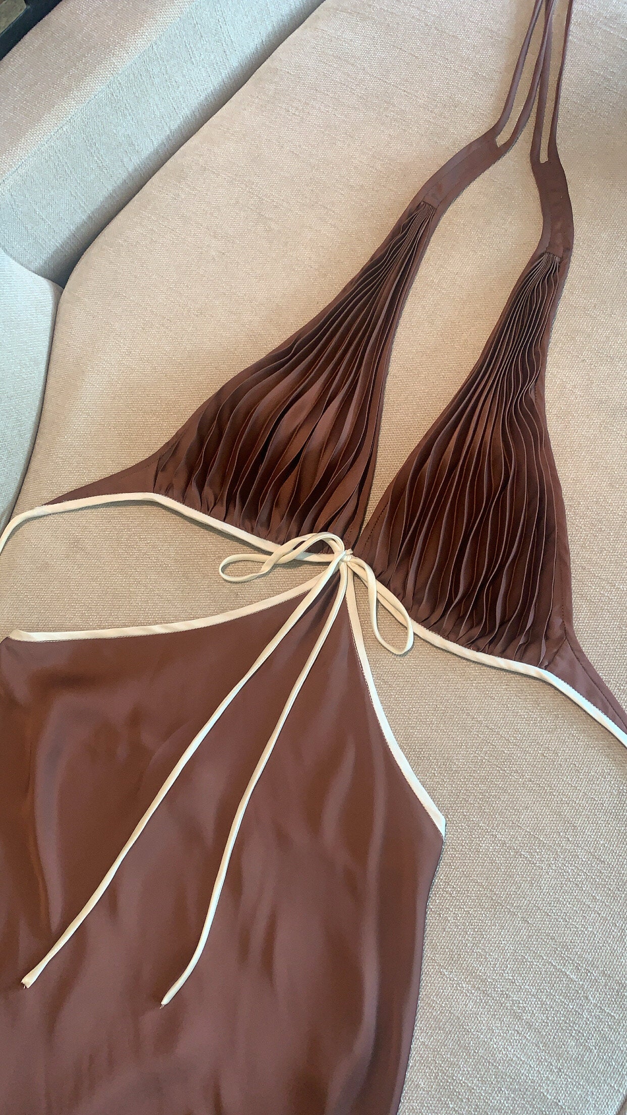 Ms. Pleat Cut-Out Dress (Two-Tone)