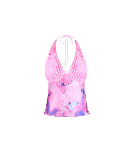 Ms. Pleat Top (Pink Meadow)