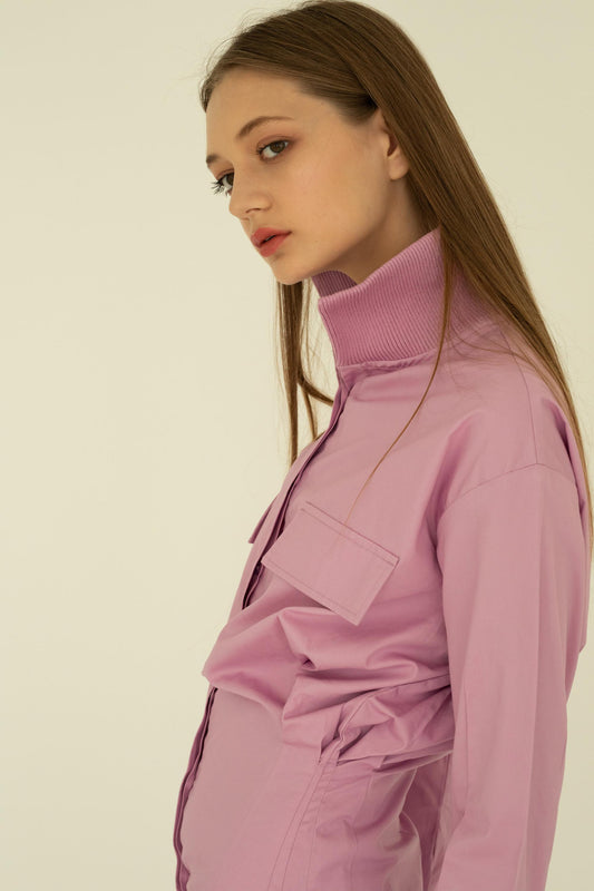 Mr. Mandarin Knit-Collar Shirt