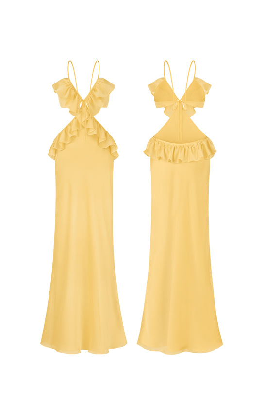 Ruffle Maxi Slip Dress