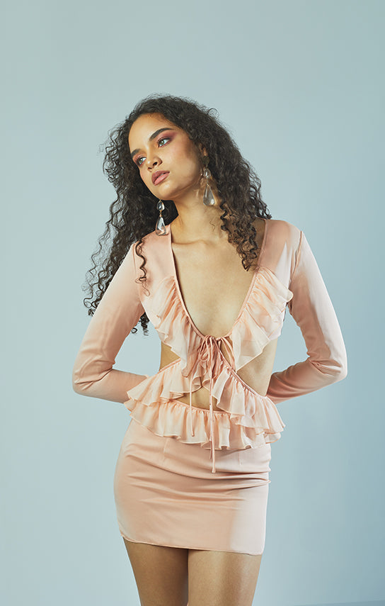 Ruffle Long Sleeve Mini Set