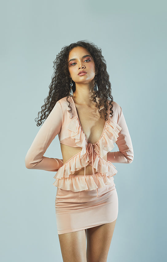 Ruffle Long Sleeve Mini Set