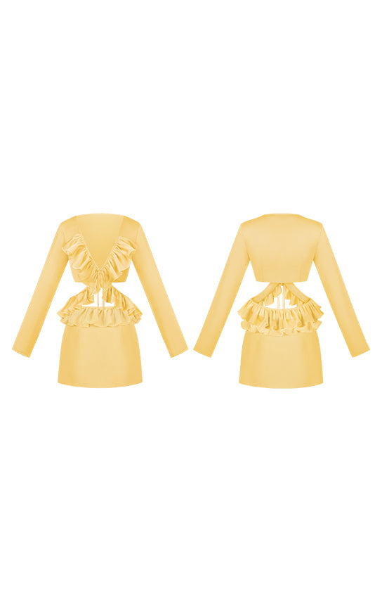 Ruffle Long Sleeve Mini Set