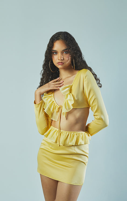 Ruffle Long Sleeve Mini Set