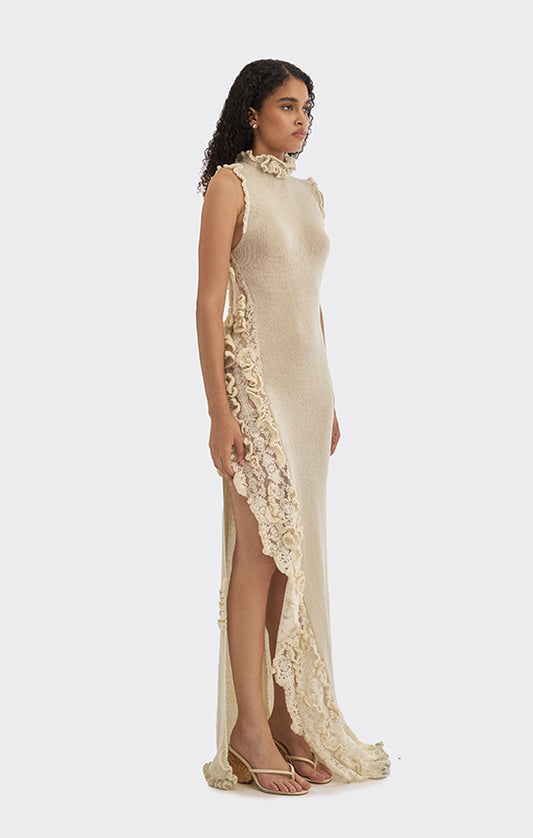Art pieces - Knit Low-Back Maxi Dress