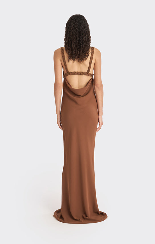 Spiral Cowl Maxi Dress