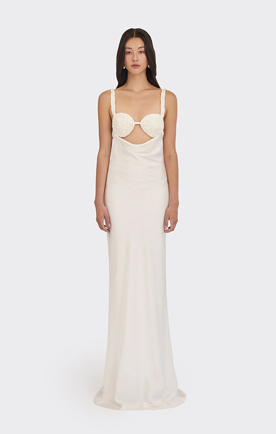 Spiral Cowl Maxi Dress