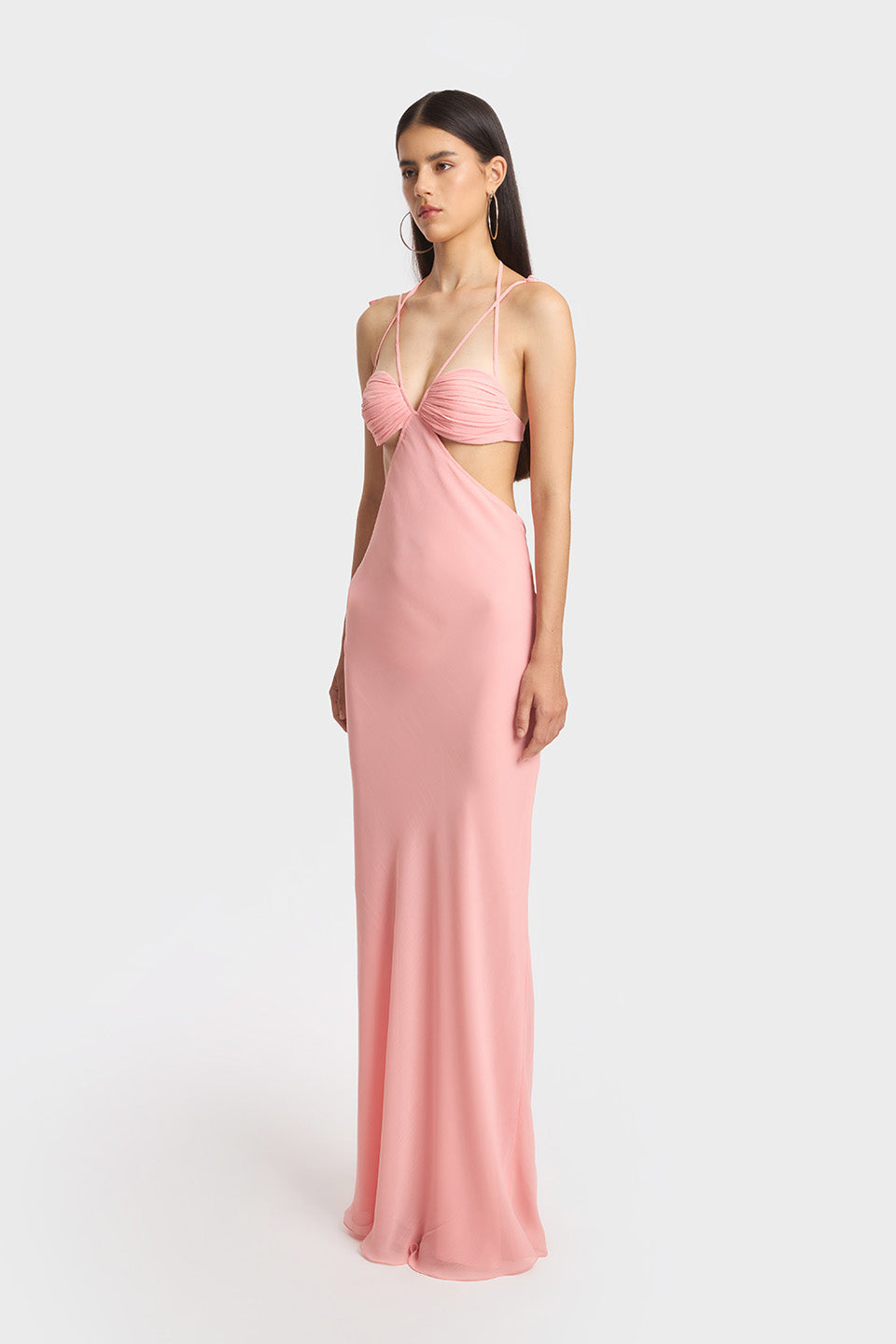 Classic Cut-Out Sheer Maxi Dress