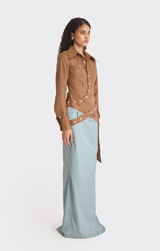 Spiral Low Waist Maxi Skirt