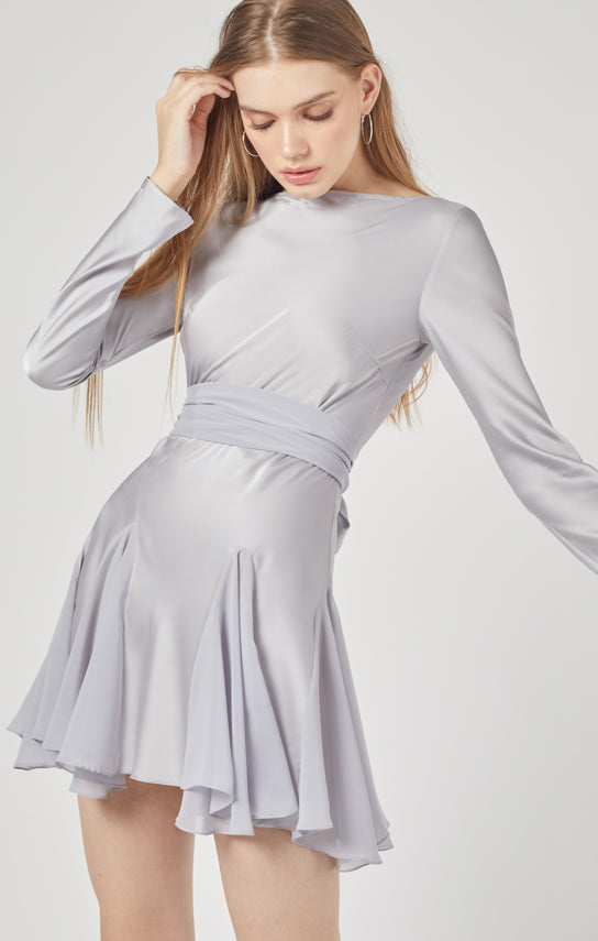 Ms. Godet Mini Long Sleeve Dress