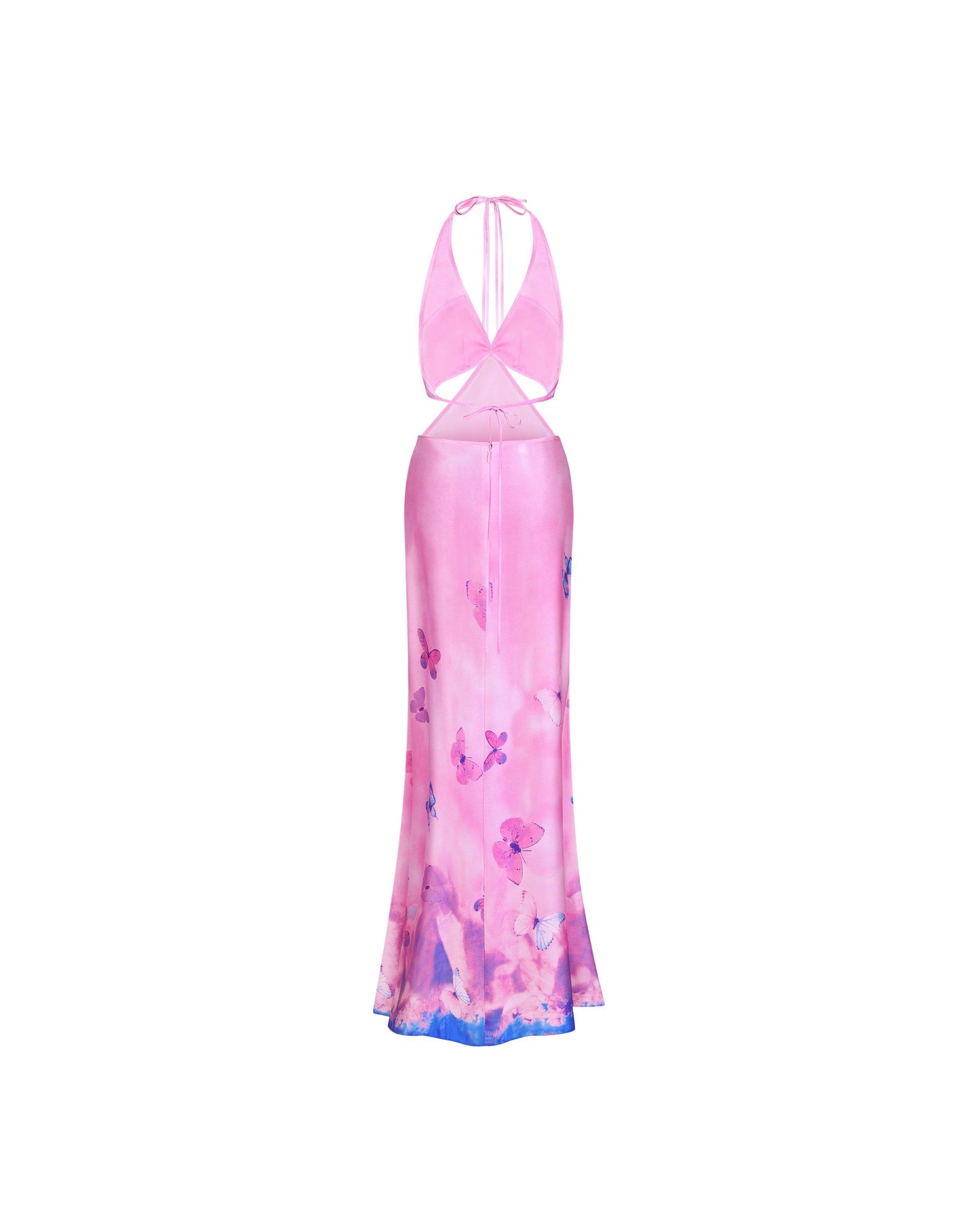 Ms. Pleat Cut-Out Dress (Pink Meadow)