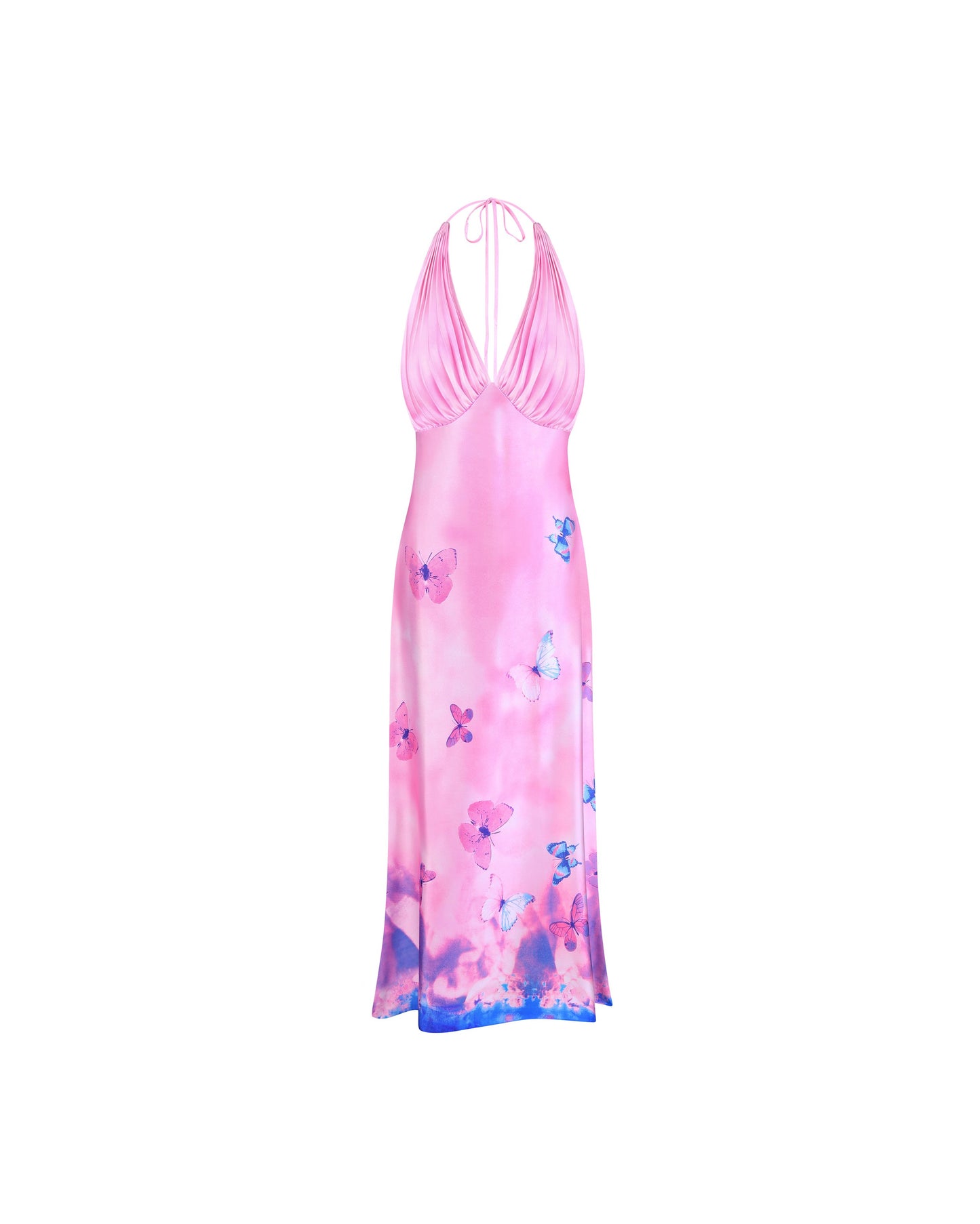 Ms. Pleat Dress (Pink Meadow)